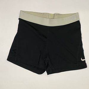 Nike Pro Dri-Fit Black Spandex Shorts neon yellow accents size Medium